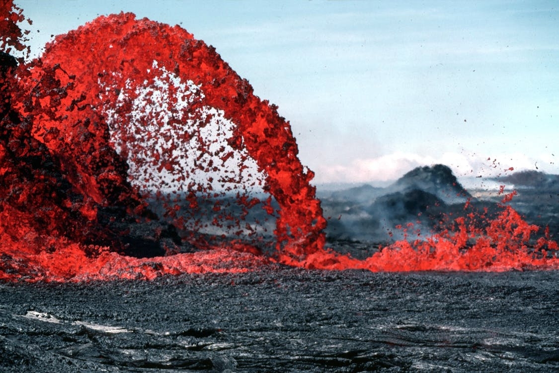 https://www.pexels.com/photo/erupting-lava-during-daytime-73830/